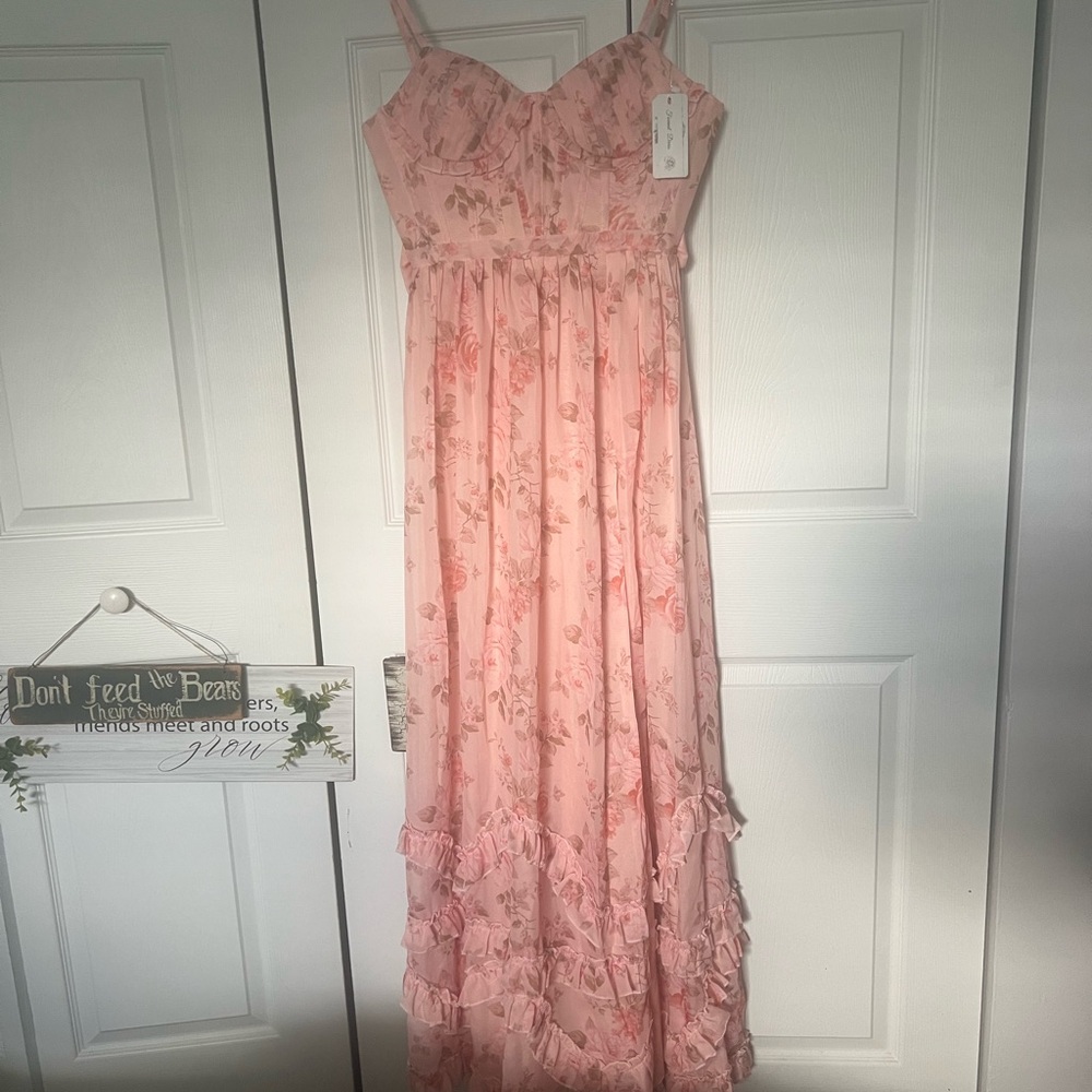 Floral Pink Maxi Dress - Picture 5 of 9